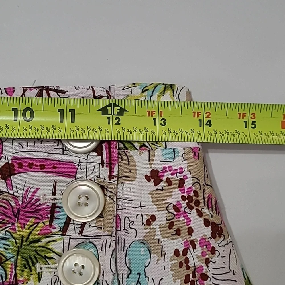 J. Crew Colorful Tropical Beach Patterned Linen Blend Shorts size 2